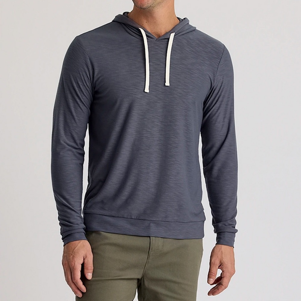 Free Fly Apparel Blue Gray Bamboo Slub Hoodie